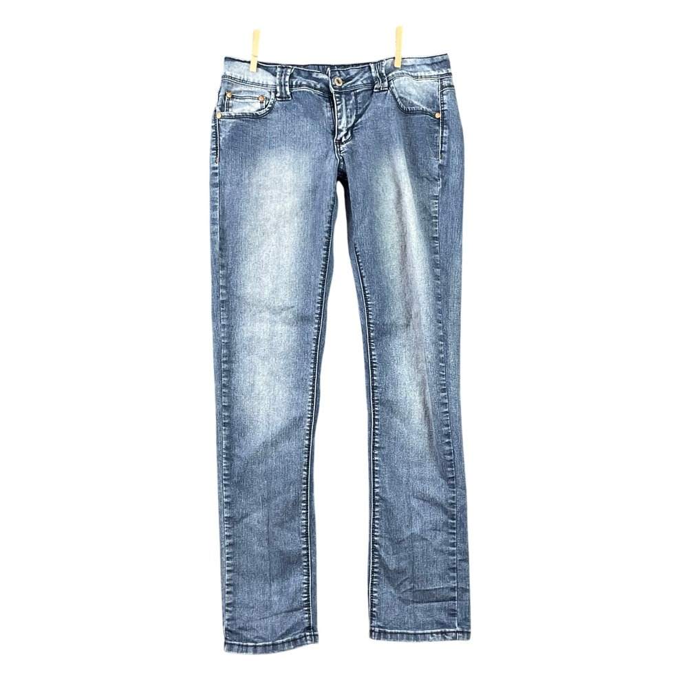 Angels Skinny Jeans Womens 11 Blue Medium Wash Stretch Denim Mid Rise Casual
